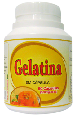 Gelatina - 60 e 100 cápsulas com 500 mg. cada