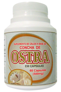 Concha de Ostra - 60 e 100 cápsulas com 500 mg. cada