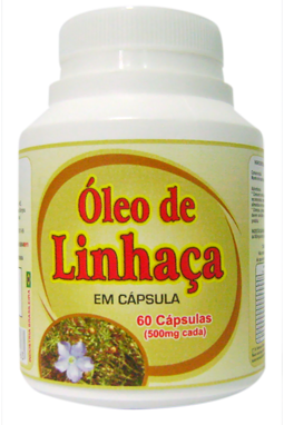 Óleo de Linhaça - 60 e 100 cápsulas com 500 mg. cada.